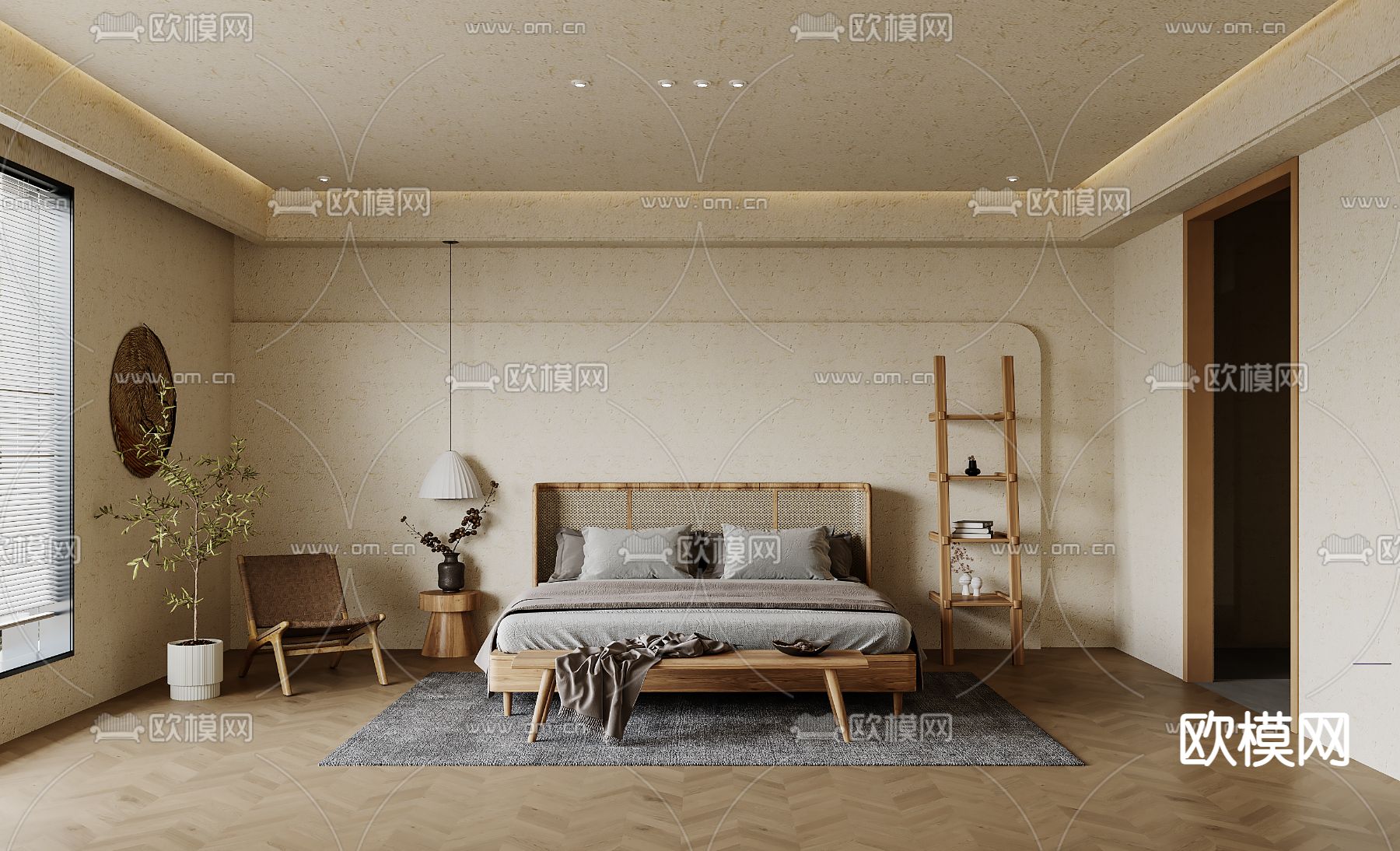 侘寂民宿客房3d模型下载