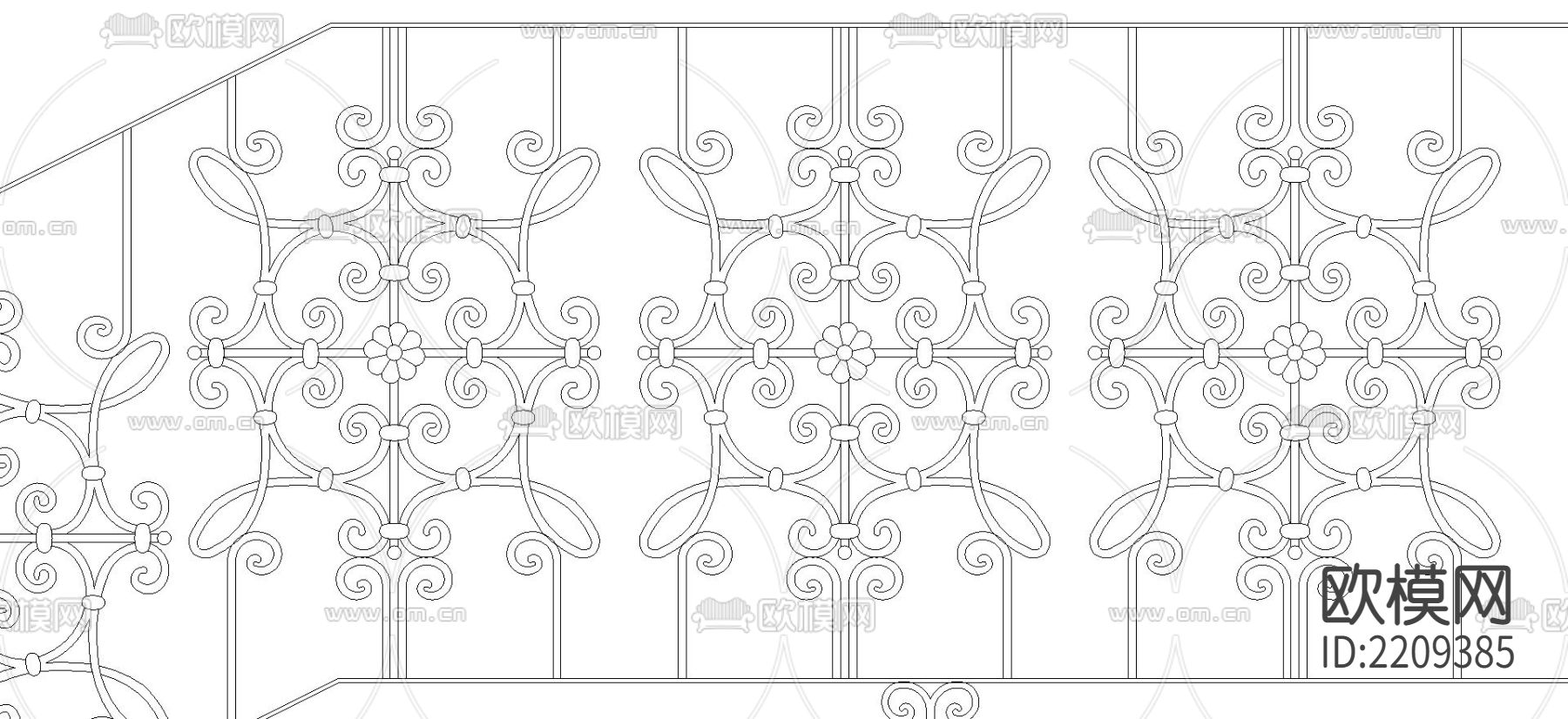 楼梯栏杆节点大样下载（渲染图2）
