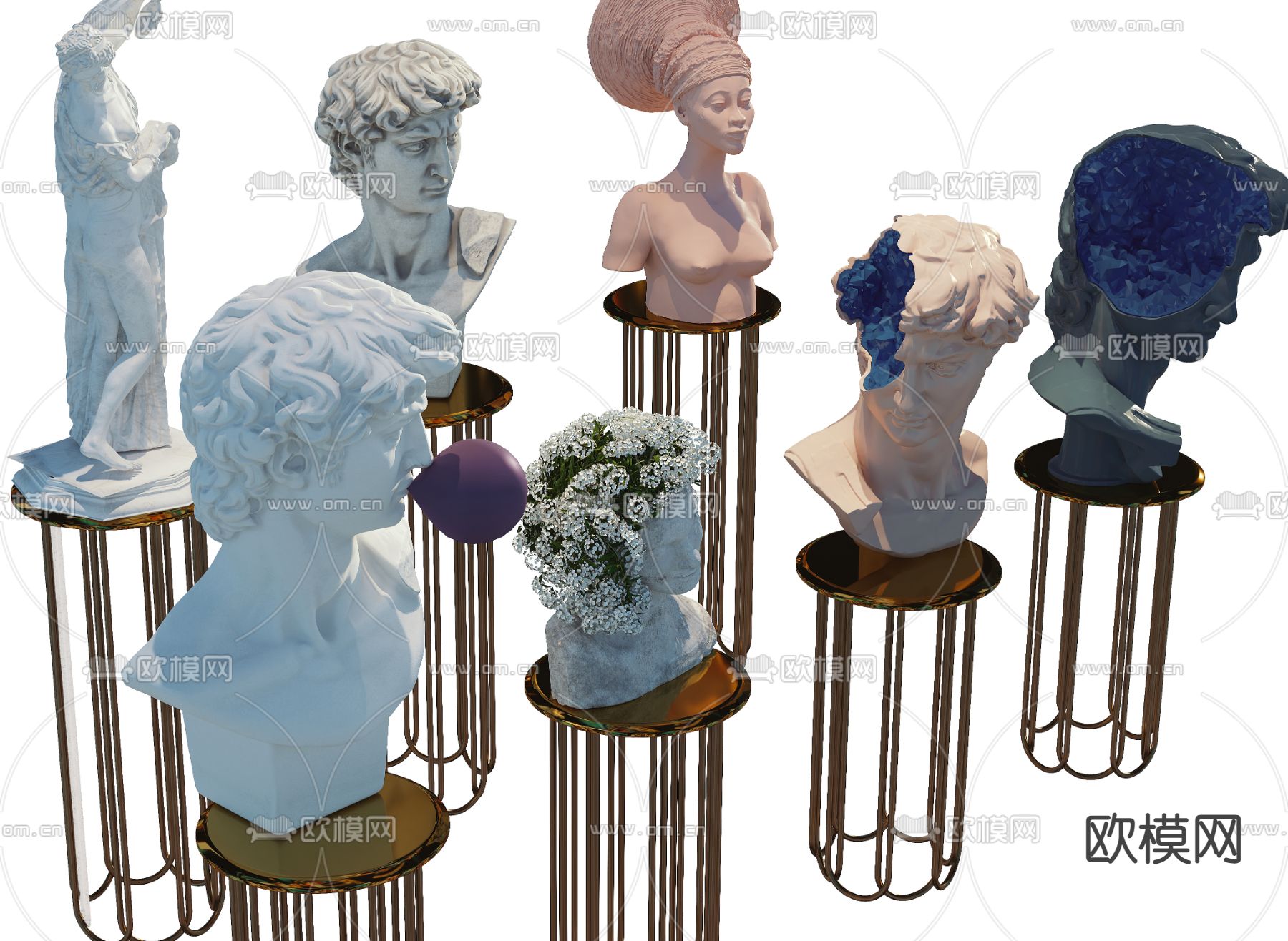 欧式石膏人物雕像3d模型