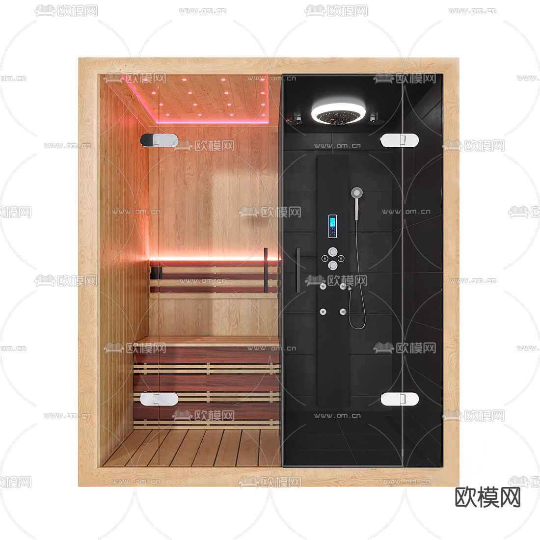 现代桑拿房su模型下载（渲染图1）
