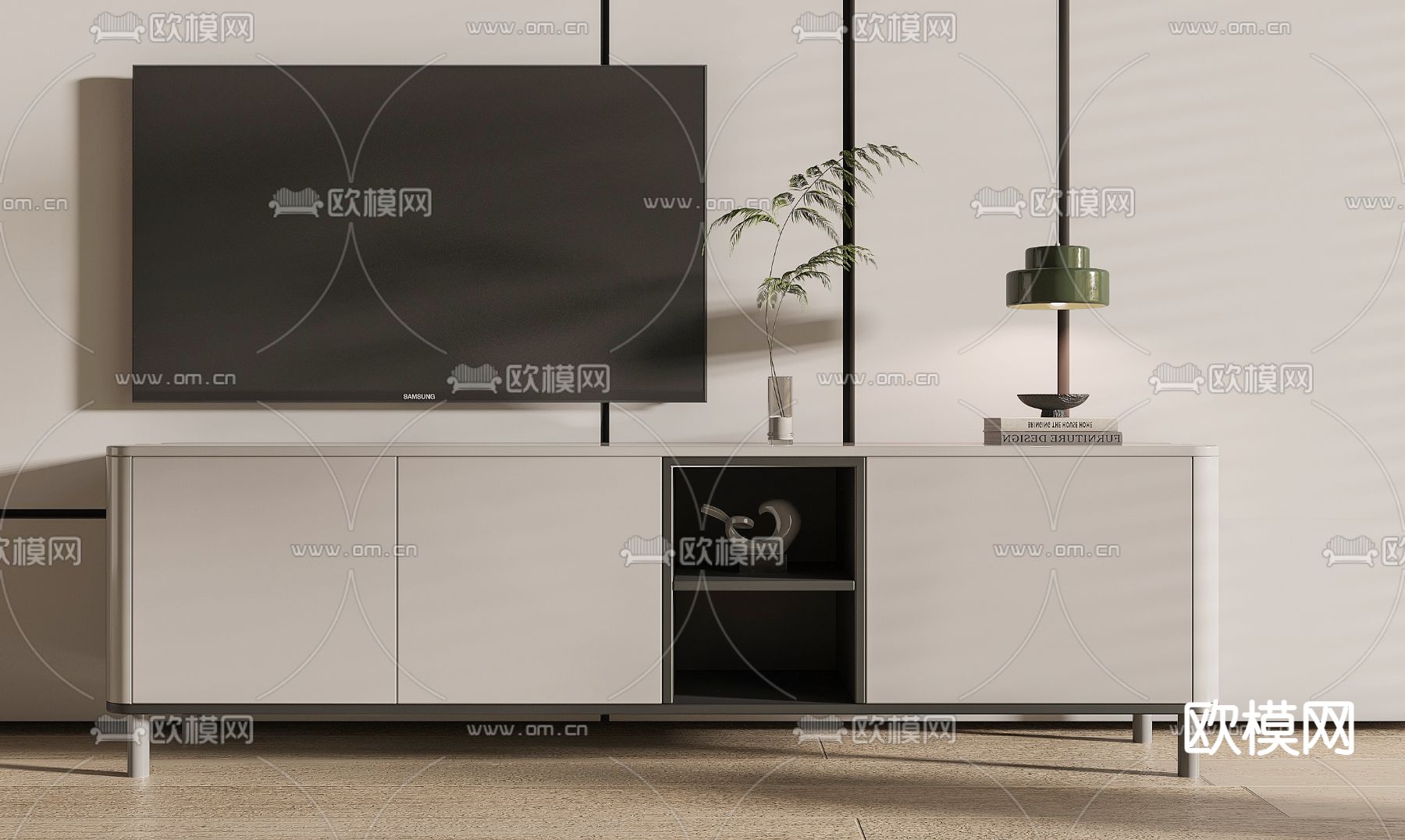 现代简约烤漆电视柜3d模型下载
