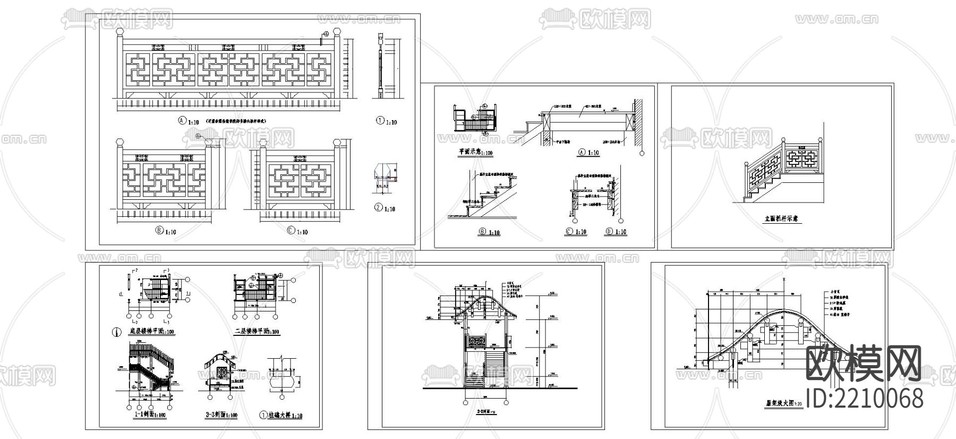 古建樓梯CAD建筑圖下載(渲染圖5)