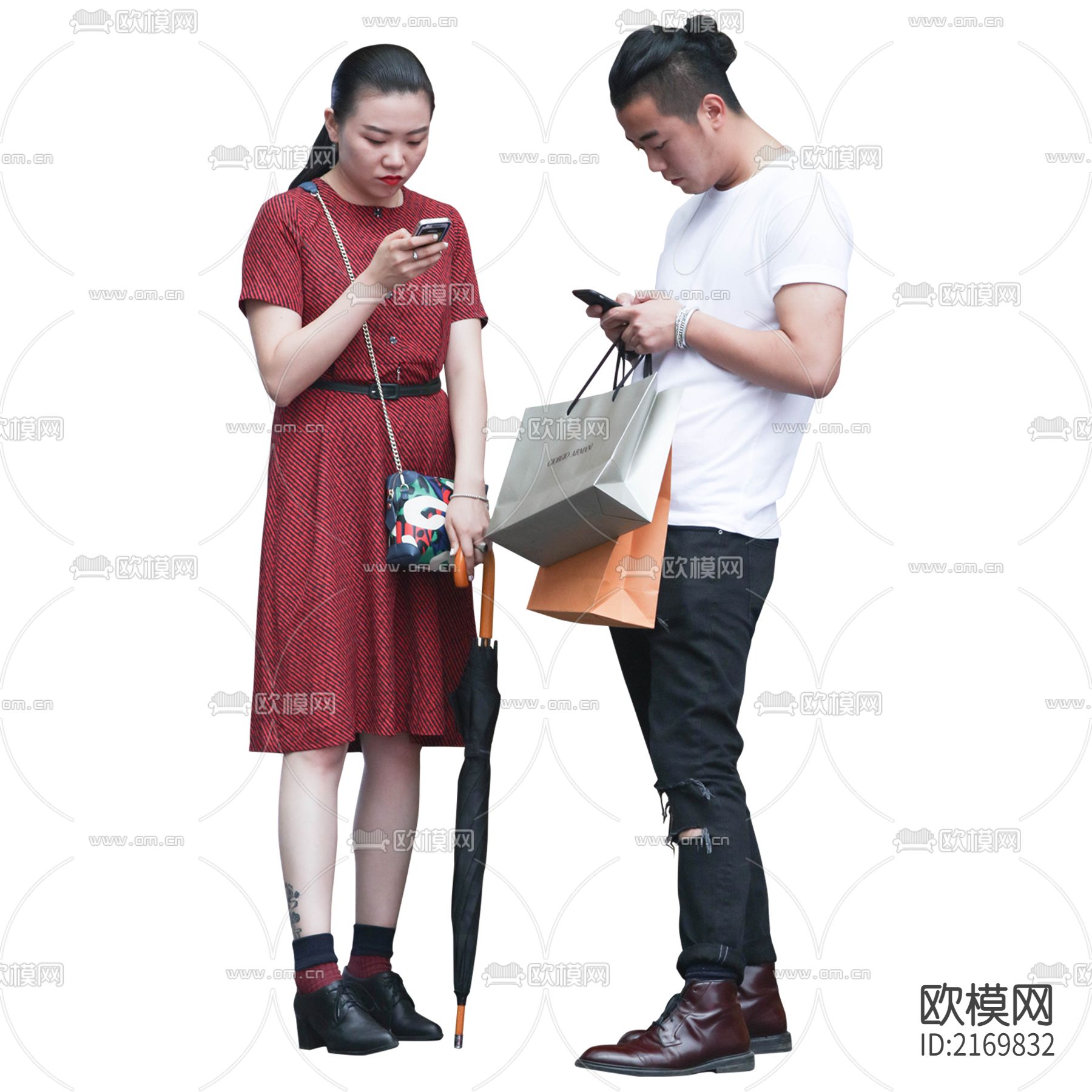 现代时尚站姿男女人物