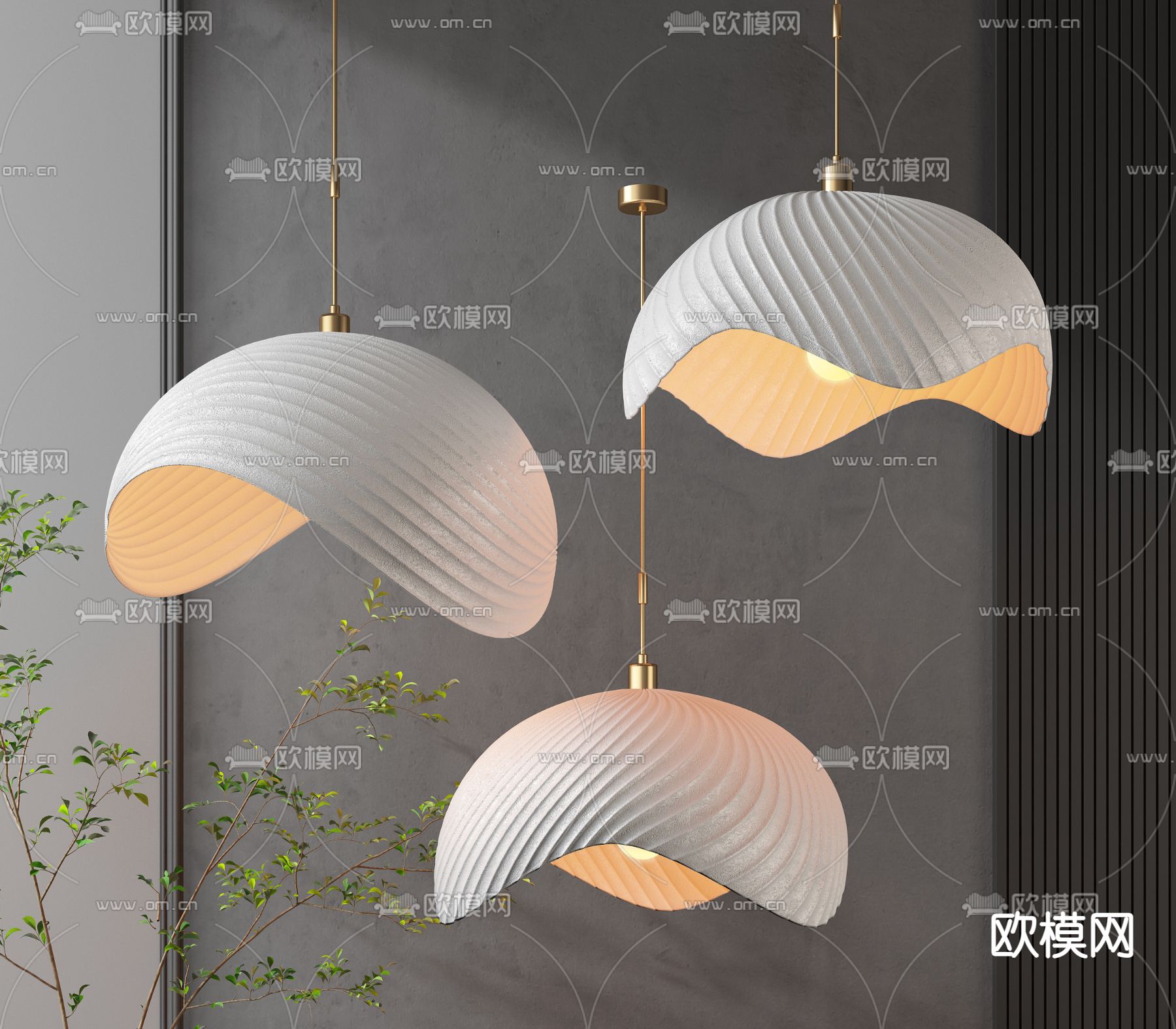 侘寂风创意吊灯3d模型下载