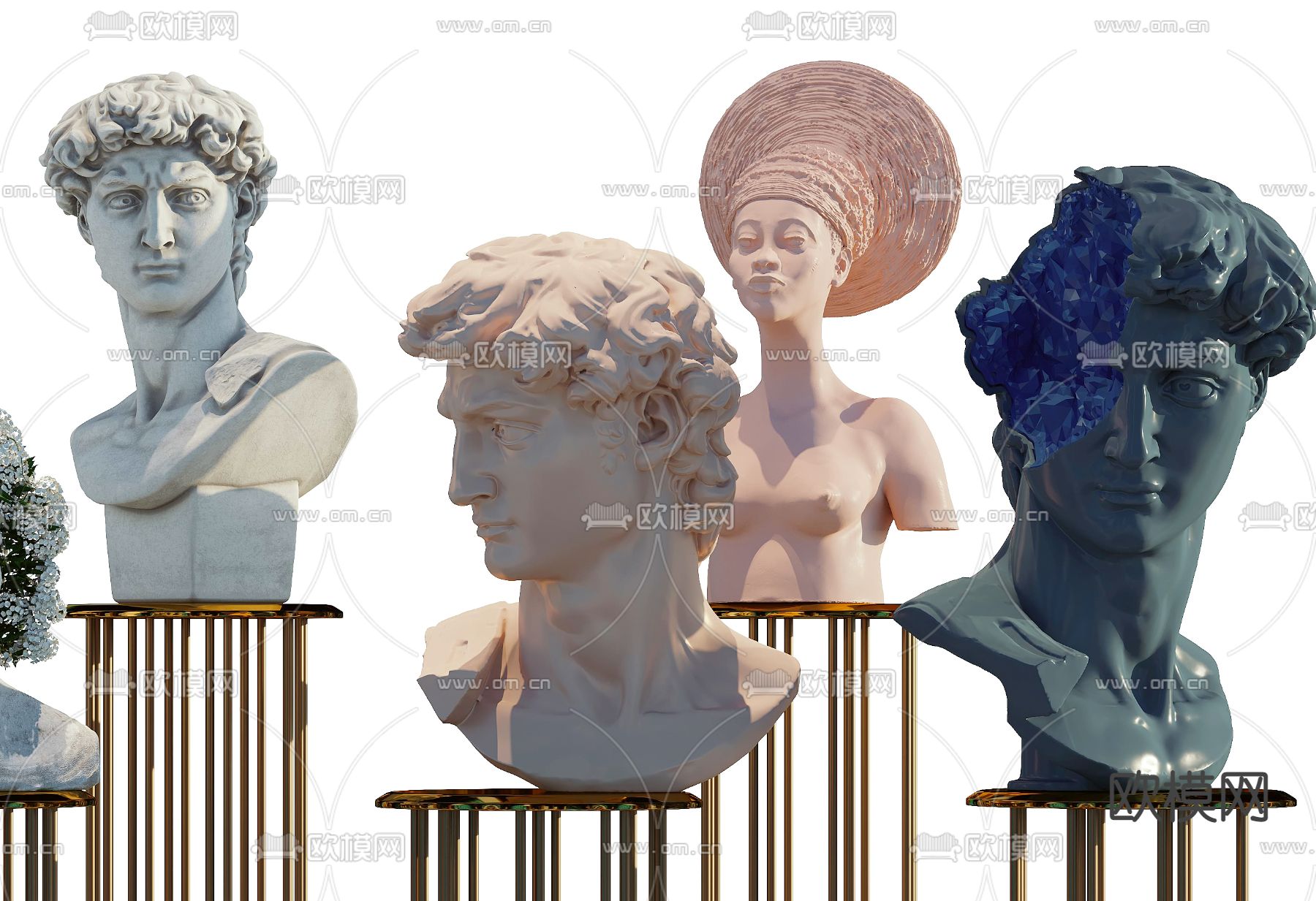 欧式石膏人物雕像3d模型