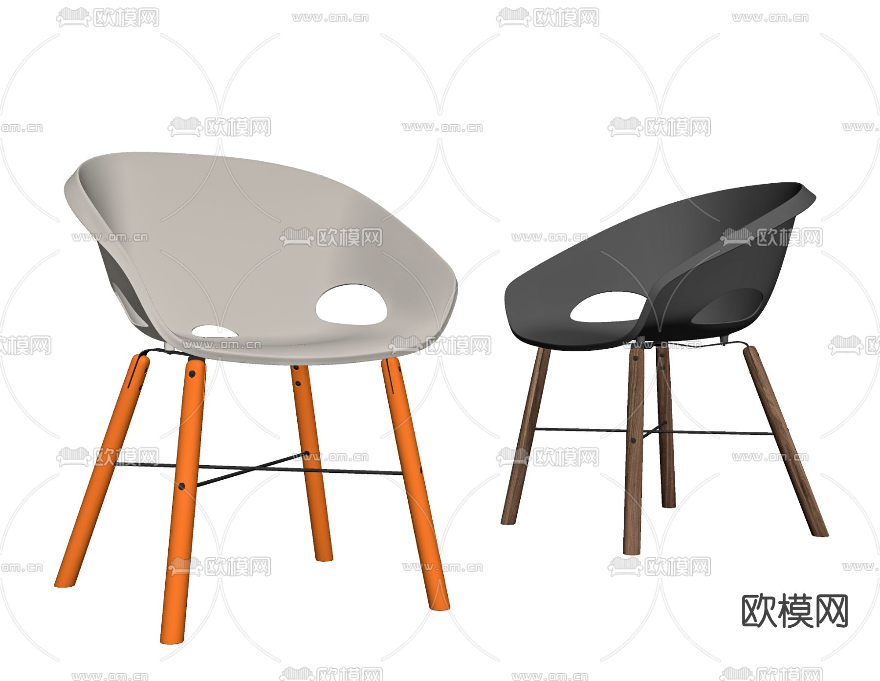 现代单椅餐椅su模型