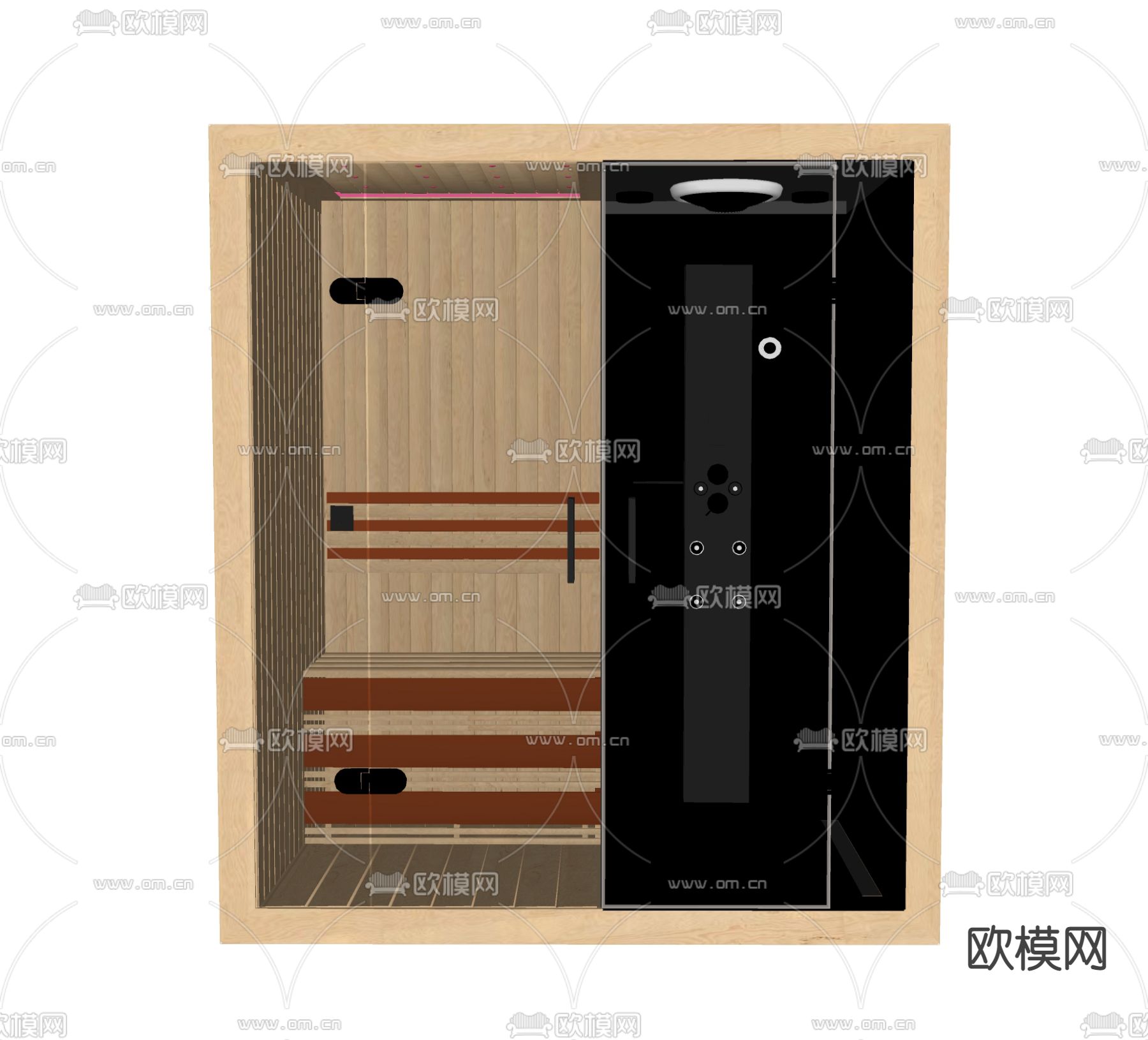 现代桑拿房su模型下载（渲染图2）