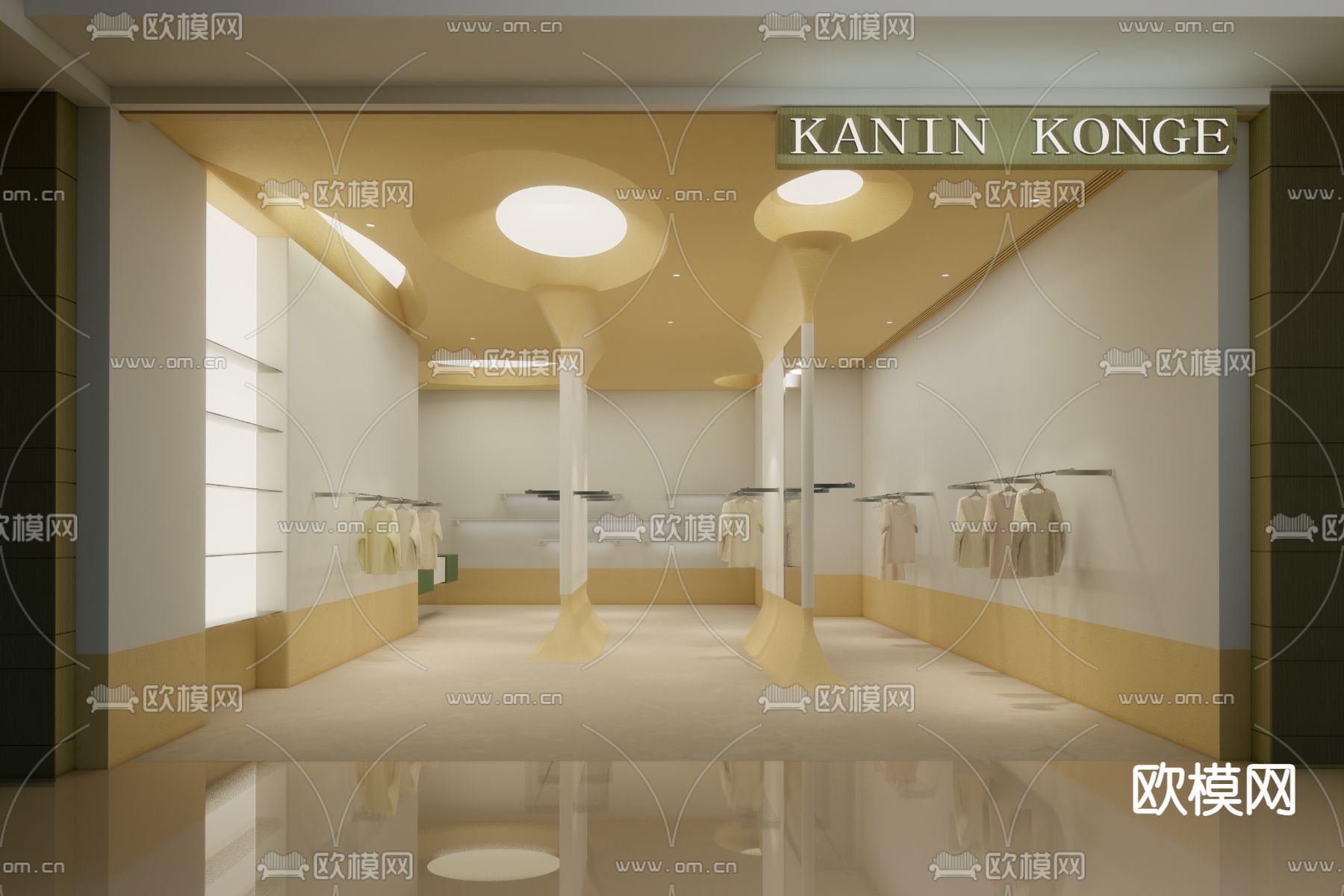 日式服装店su模型下载（渲染图1）