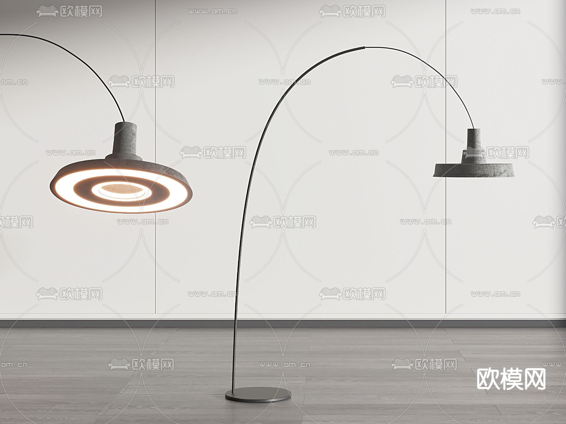 侘寂水泥质感落地灯3d模型下载