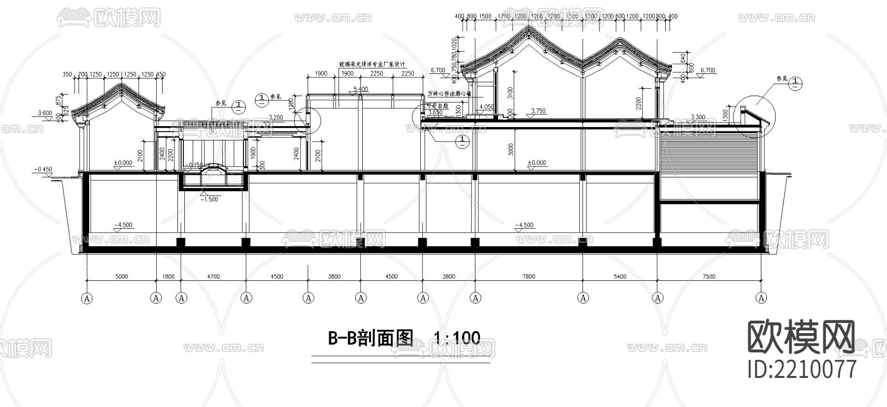 古建CAD立剖面图下载（渲染图3）