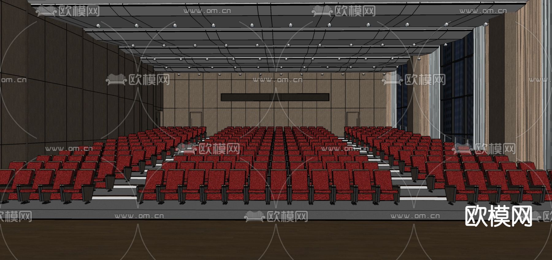 现代报告厅会议厅su模型