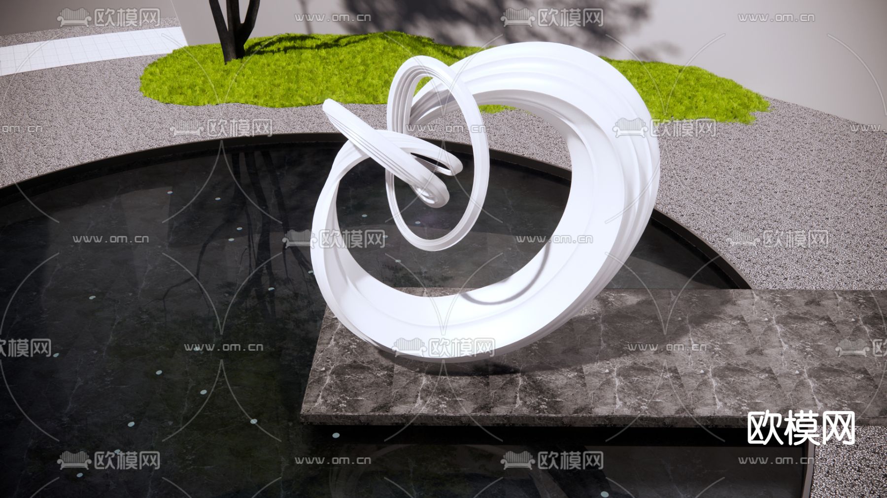 现代景观雕塑小品su模型
