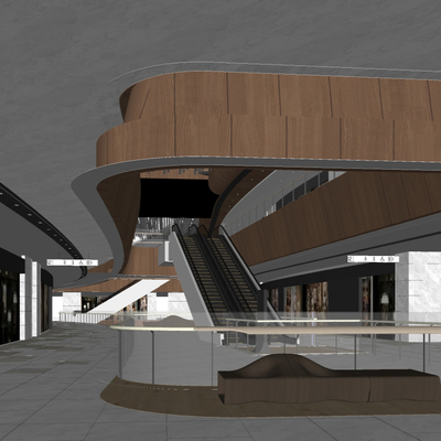  现代商业商场su模型 