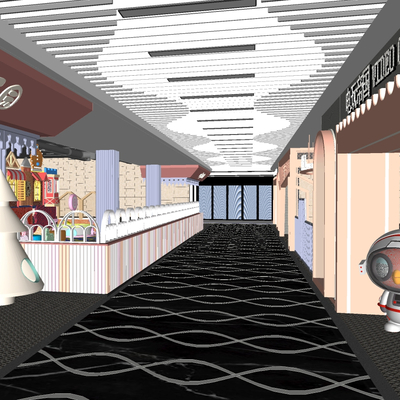  现代商业商场su模型 