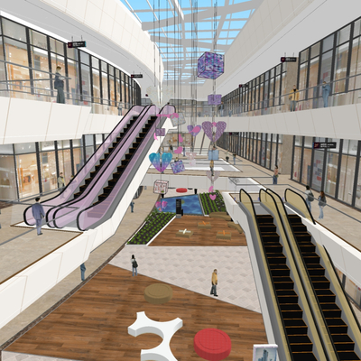  现代商业商场su模型 