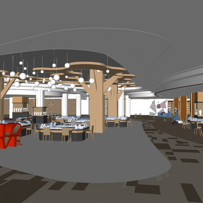  现代商场超市su模型 