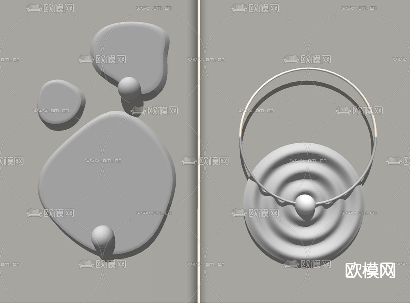 现代轻奢墙饰挂件su模型下载（渲染图2）