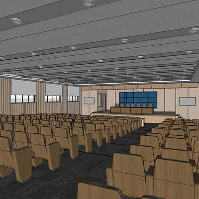  现代报告厅会议厅su模型 