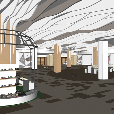  现代商场超市su模型 