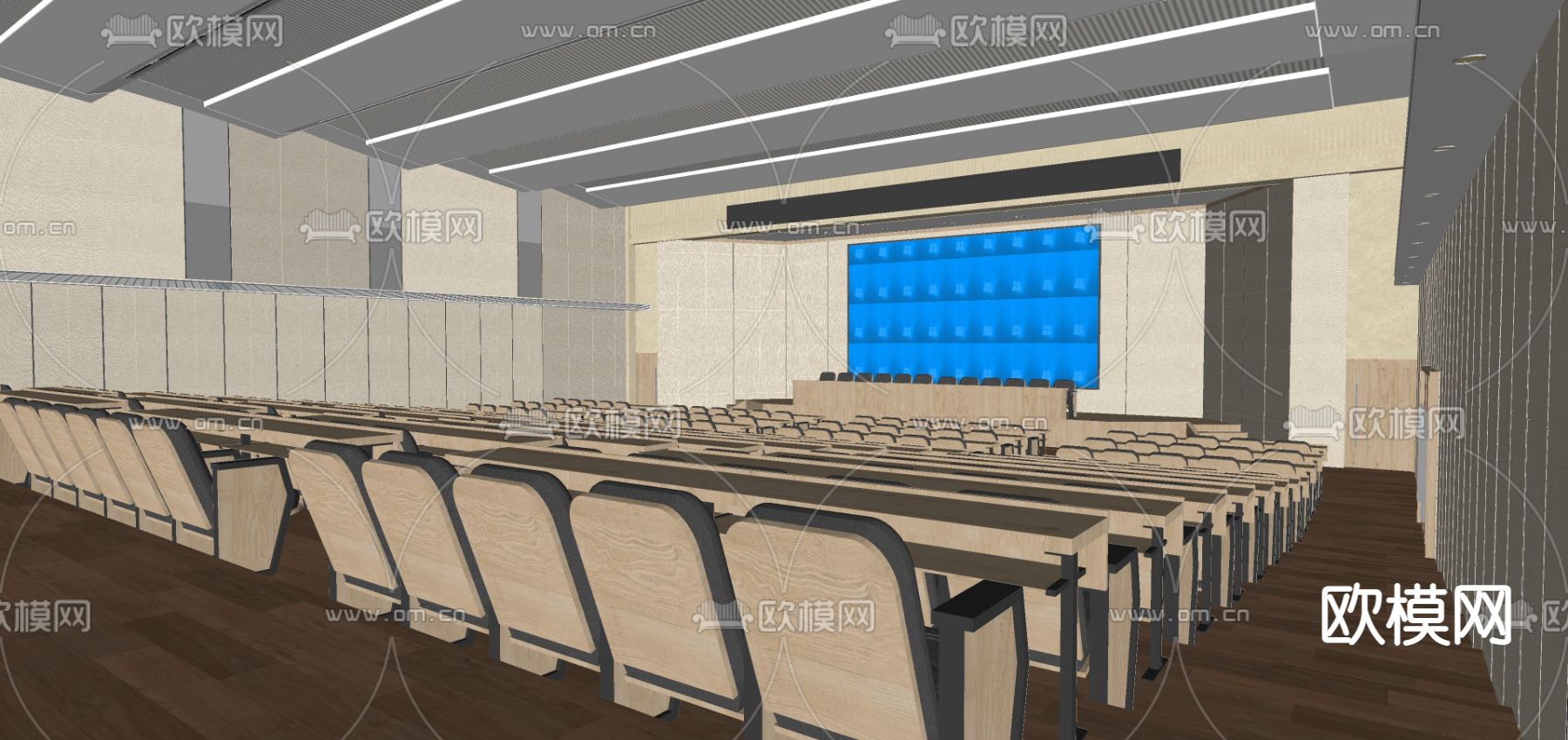 现代报告厅会议厅su模型