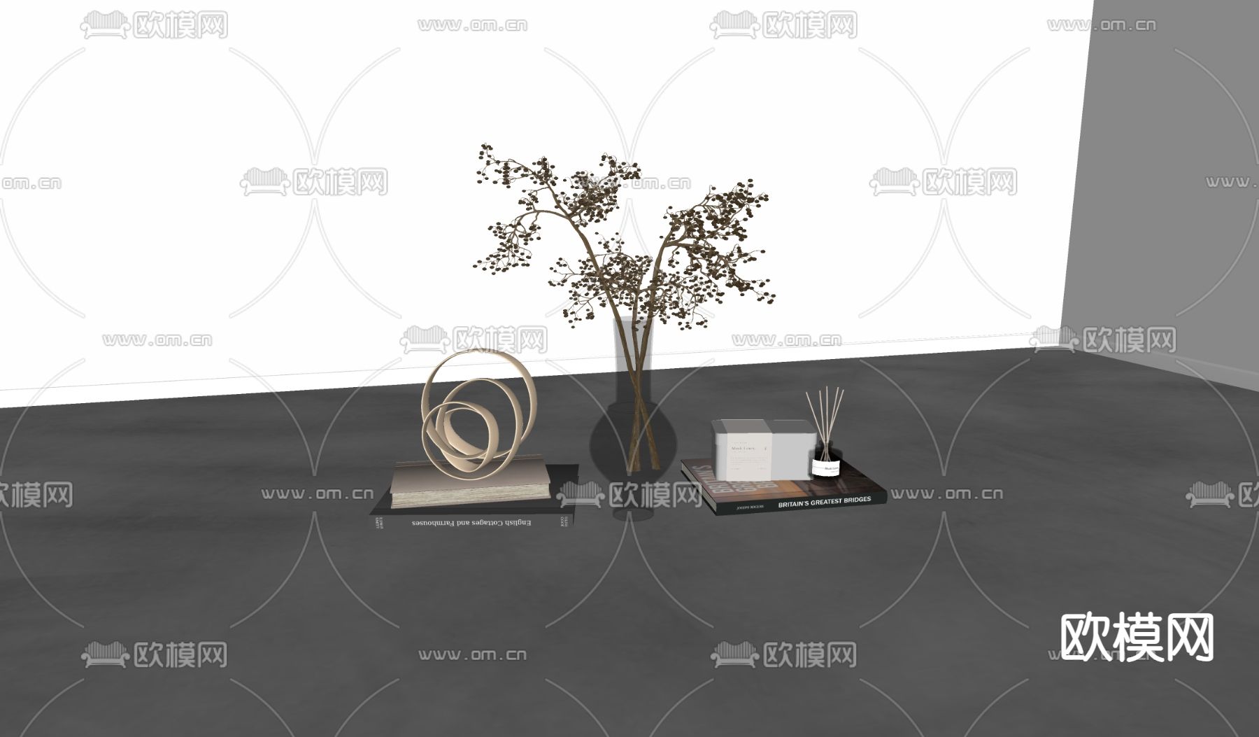现代饰品摆件su模型