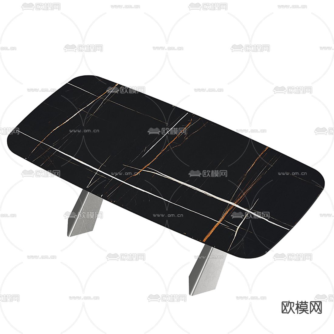 Baxter 现代大理石餐桌3d模型下载（渲染图2）