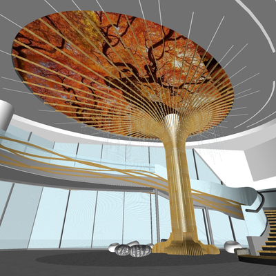  现代商场中庭su模型 