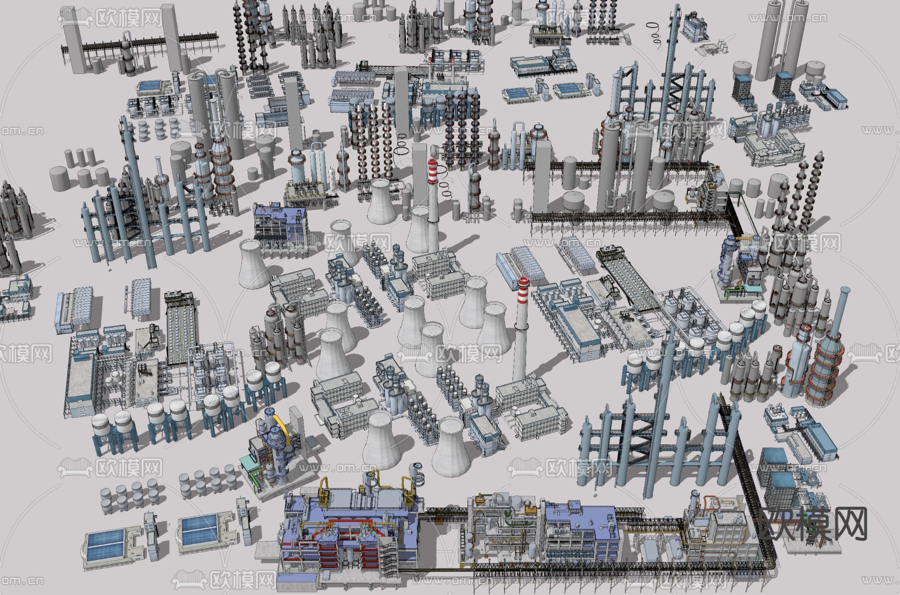工业风厂房烟囱su模型下载（渲染图2）