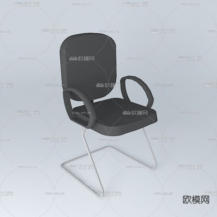现代简约不锈钢布艺办公椅免费3d模型下载