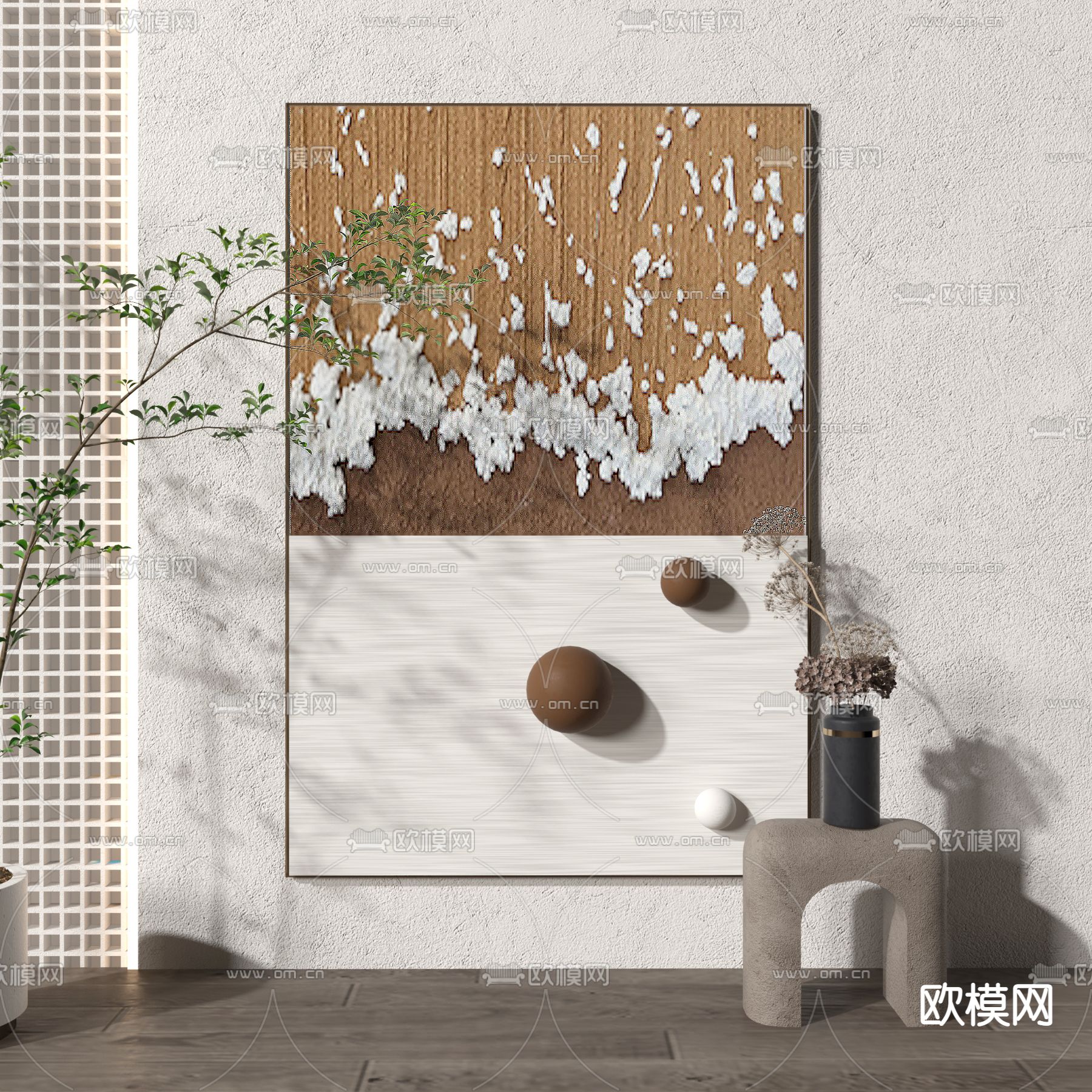 现代抽象装饰画3d模型