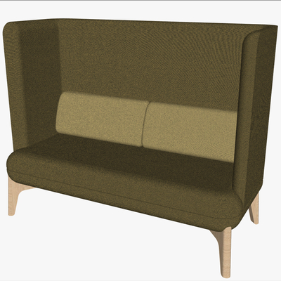  现代办公卡座沙发su模型 