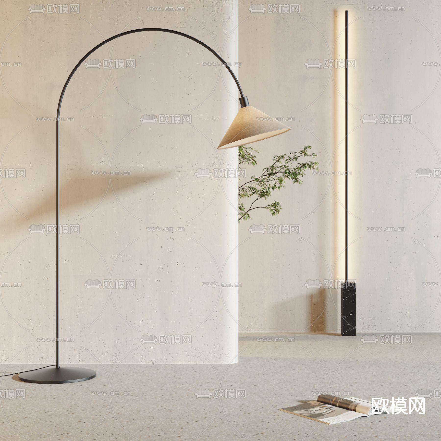 现代轻奢落地灯3d模型下载_ID12046117_3dmax免费模型-欧模网