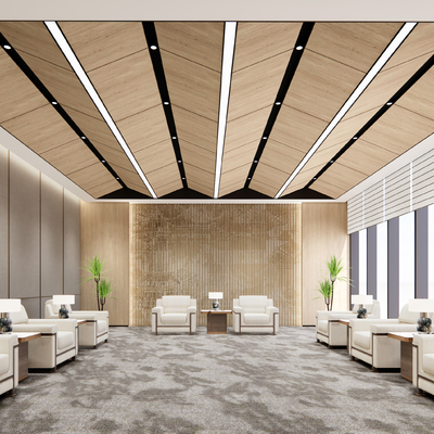  新中式贵宾接待室su模型 