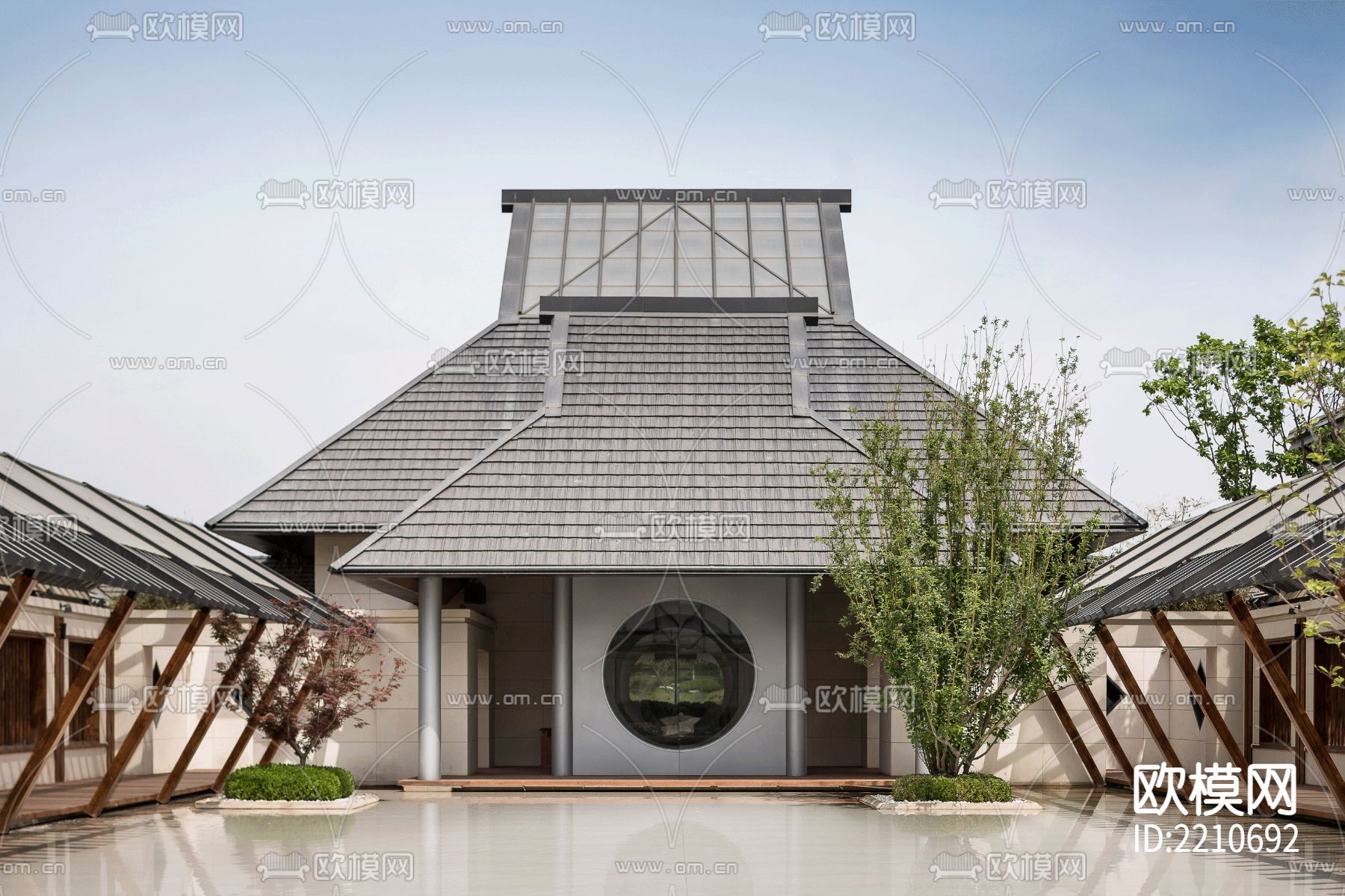 265户型别墅样板间cad施工图下载（渲染图1）