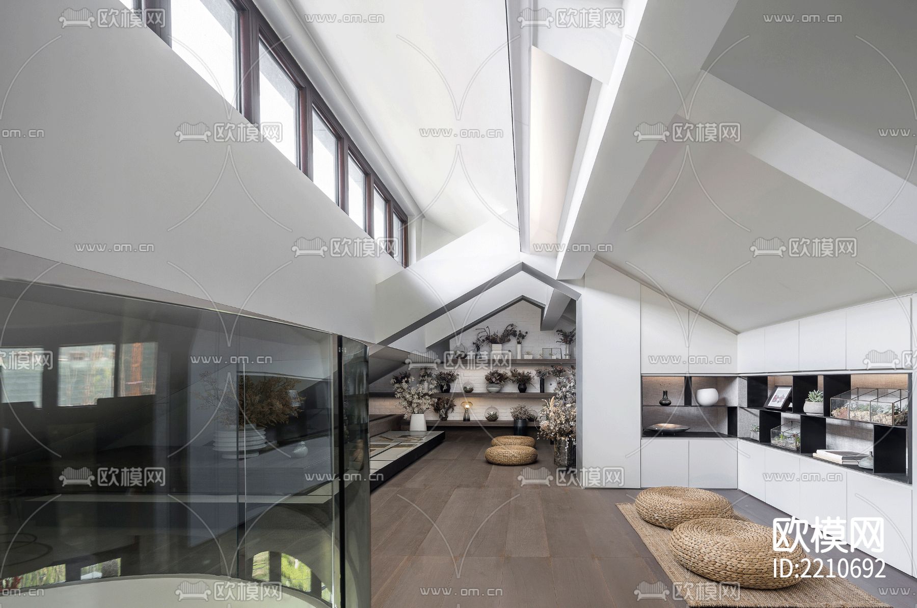 265户型别墅样板间cad施工图下载（渲染图3）