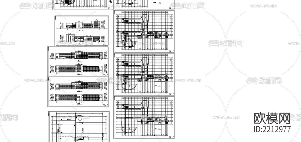 高中-综合教学楼CAD施工图下载(渲染图2)