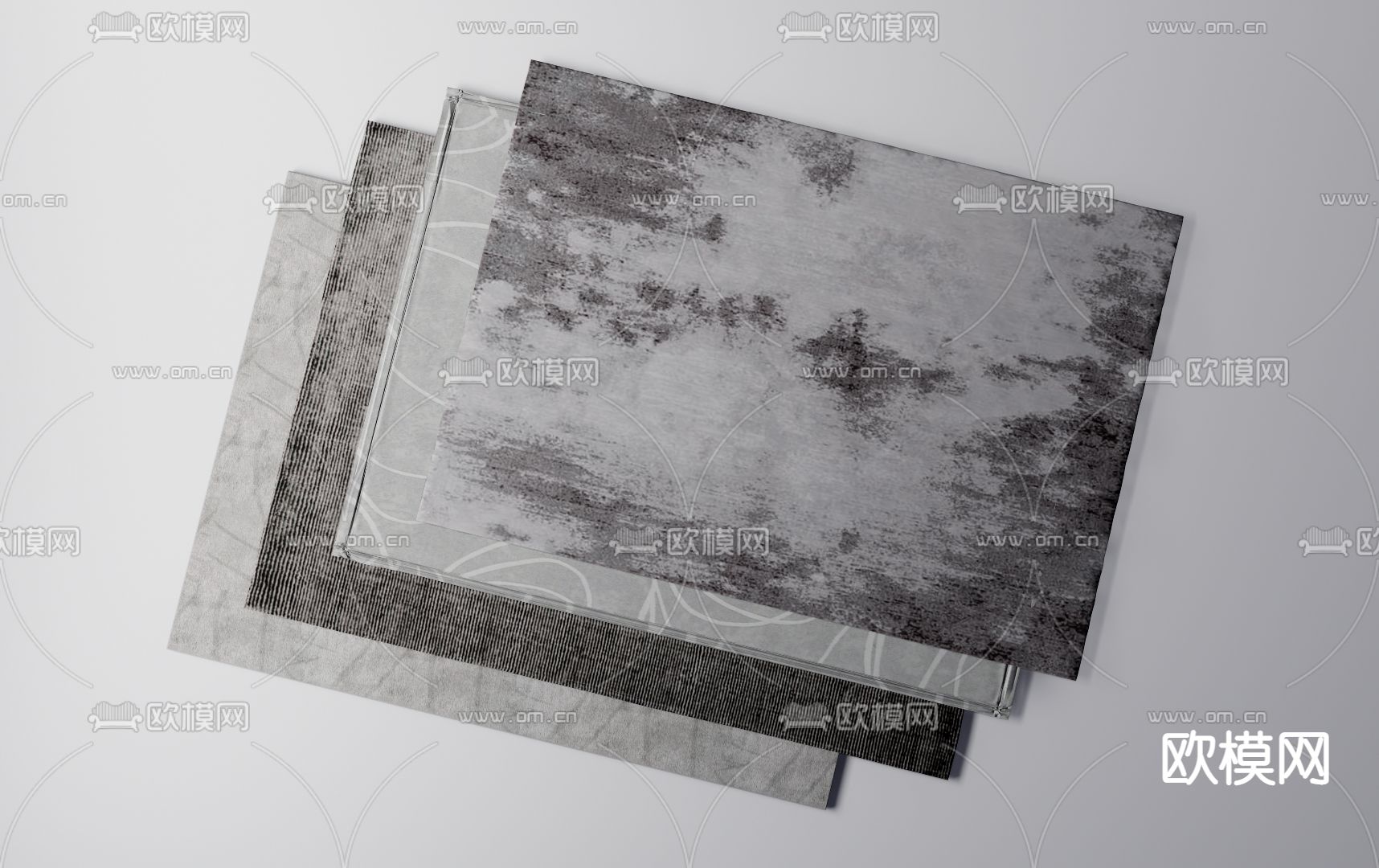 现代方形地毯su模型