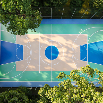  现代篮球场su模型 