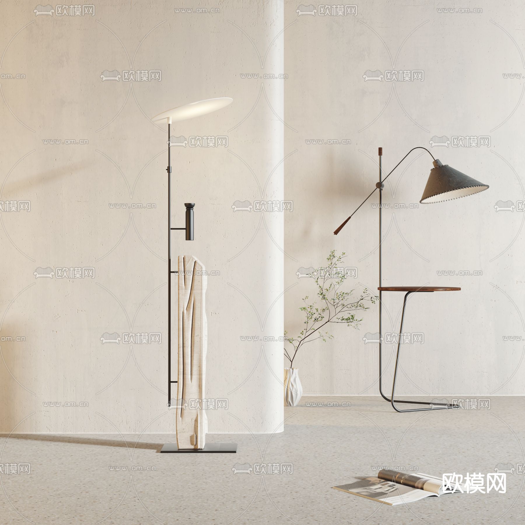 现代创意落地灯3d模型下载_ID12046122_3dmax免费模型-欧模网