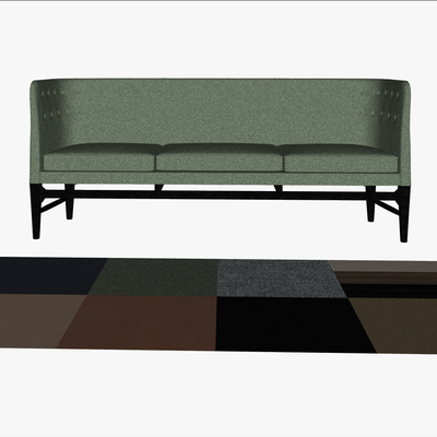  现代办公卡座沙发su模型 