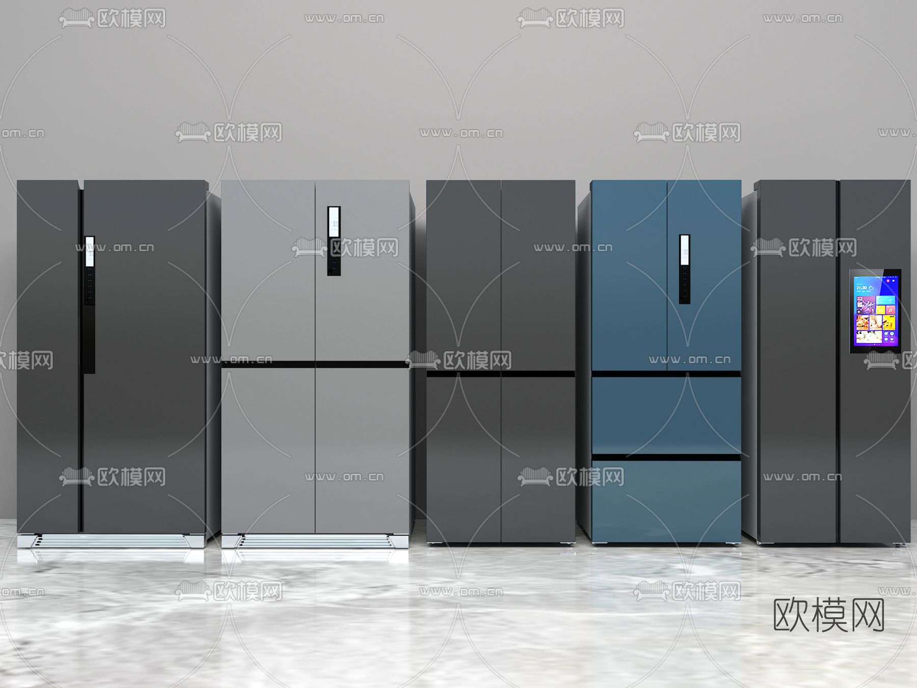 现代冰箱3d模型下载