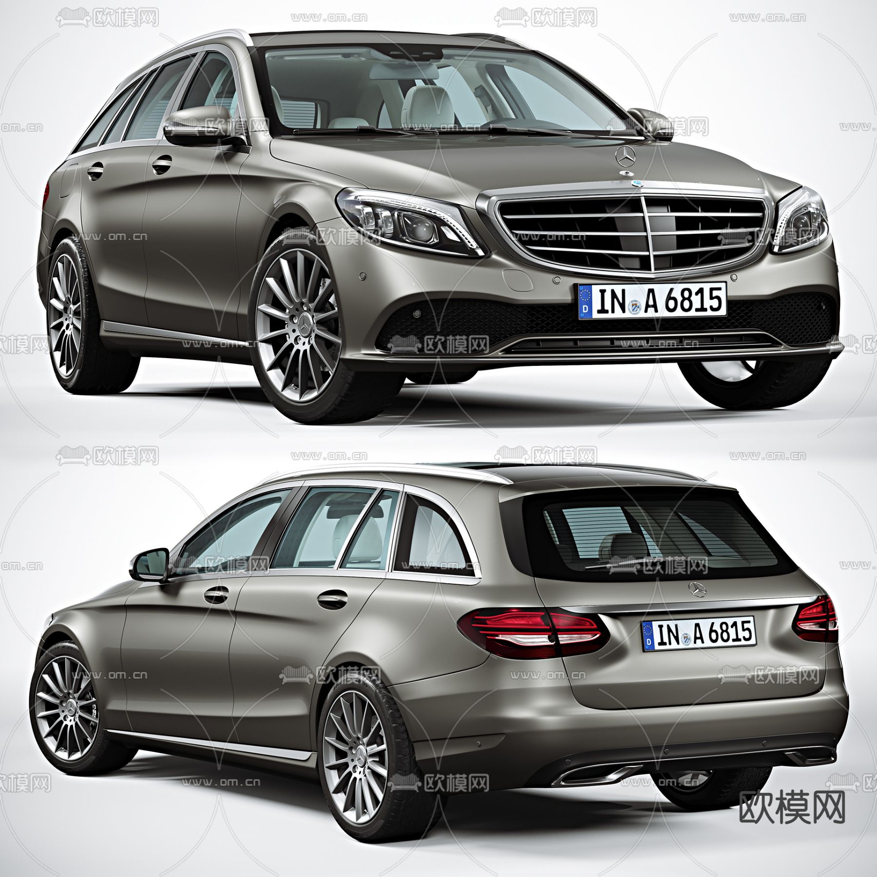 现代梅赛德斯奔驰汽车3d模型下载（渲染图1）