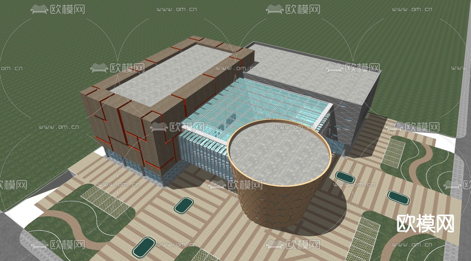 现代博物馆su模型下载（渲染图2）
