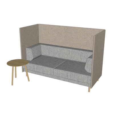  现代办公卡座沙发su模型 