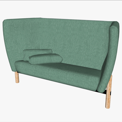  现代办公卡座沙发su模型 