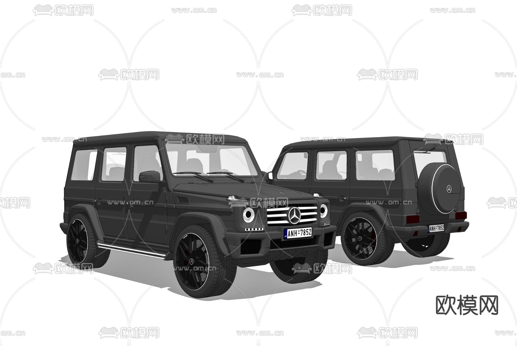 现代奔驰越野车su模型下载（渲染图2）