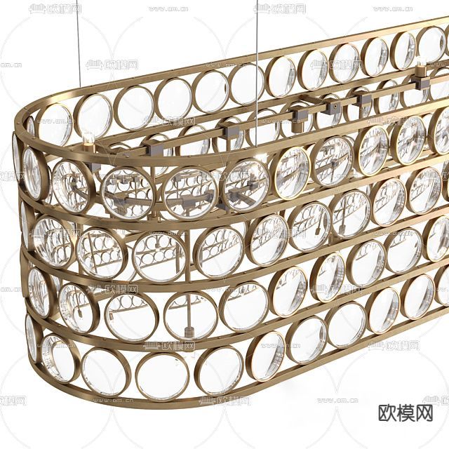 Viabizzuno Da Ma现代轻奢条形吊灯3d模型下载_ID12044681_3dmax免费模型-欧模网