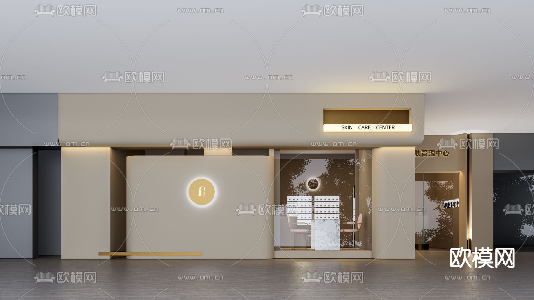侘疾风SPA门头su模型下载（渲染图1）
