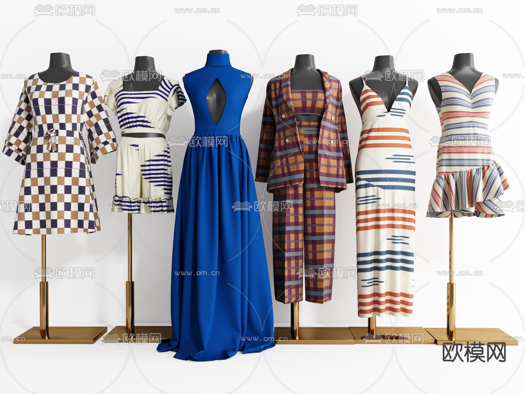 现代女服装服饰3d模型下载