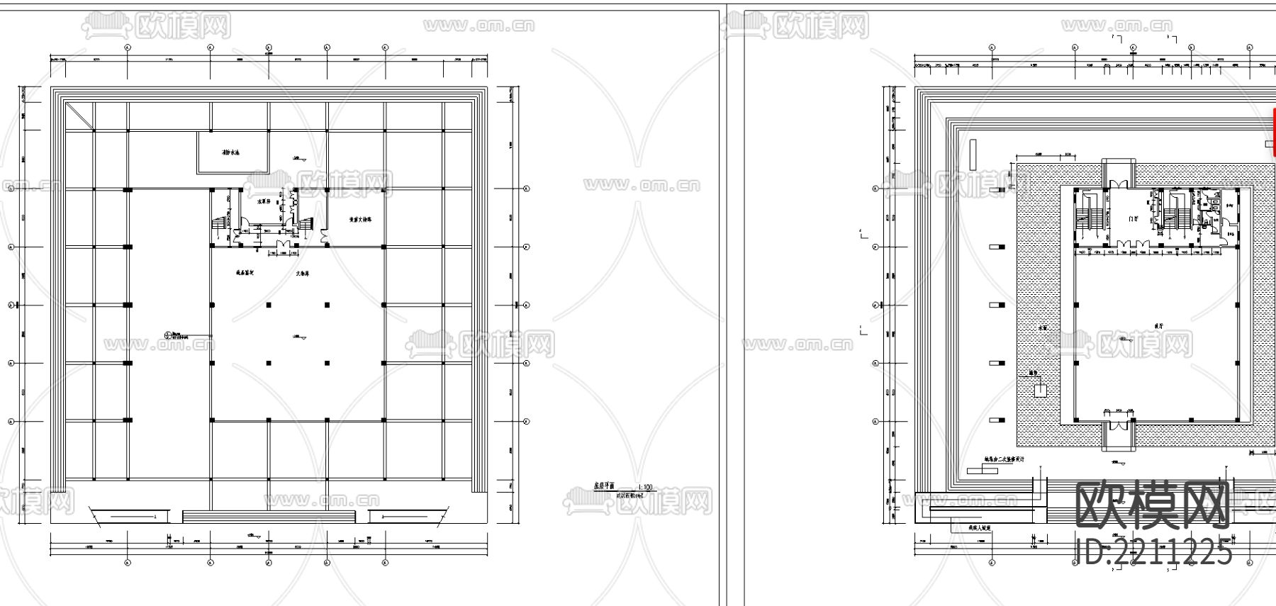 博物馆建筑设计cad施工图下载（渲染图2）